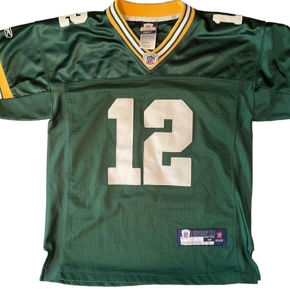 Green‎ Back Packers Aaron Rodgers Youth NFL Football Jersey — SZ M Like NEW! - Picture 1 of 11